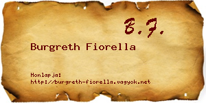 Burgreth Fiorella névjegykártya